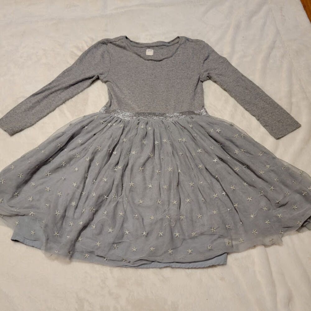 Girls 10 Gap Gray Star Sparkle Dress